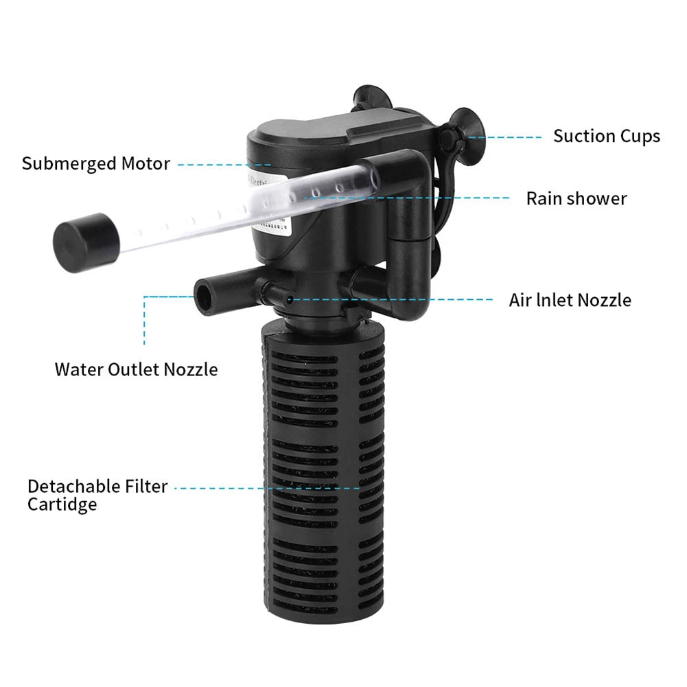 3 in 1 Silent Aquarium Aeration Filter Submersible Pump
