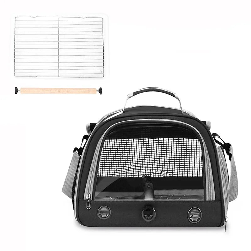 Bird Cage Parrot Carrier with Perch for Parakeet Lovebird African Gray Cockatiel Caique Conure Quaker Pet Travel Bag