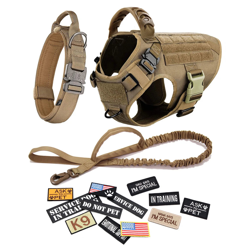 Petravelcn Tactical Dog Harness Vest With Patches Pack