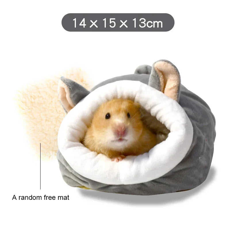Hamster Soft Warm Bed Rat Hammock Pig Squirrel Winter Pet Toy Hanging Nest Mat House for Mice and Rats