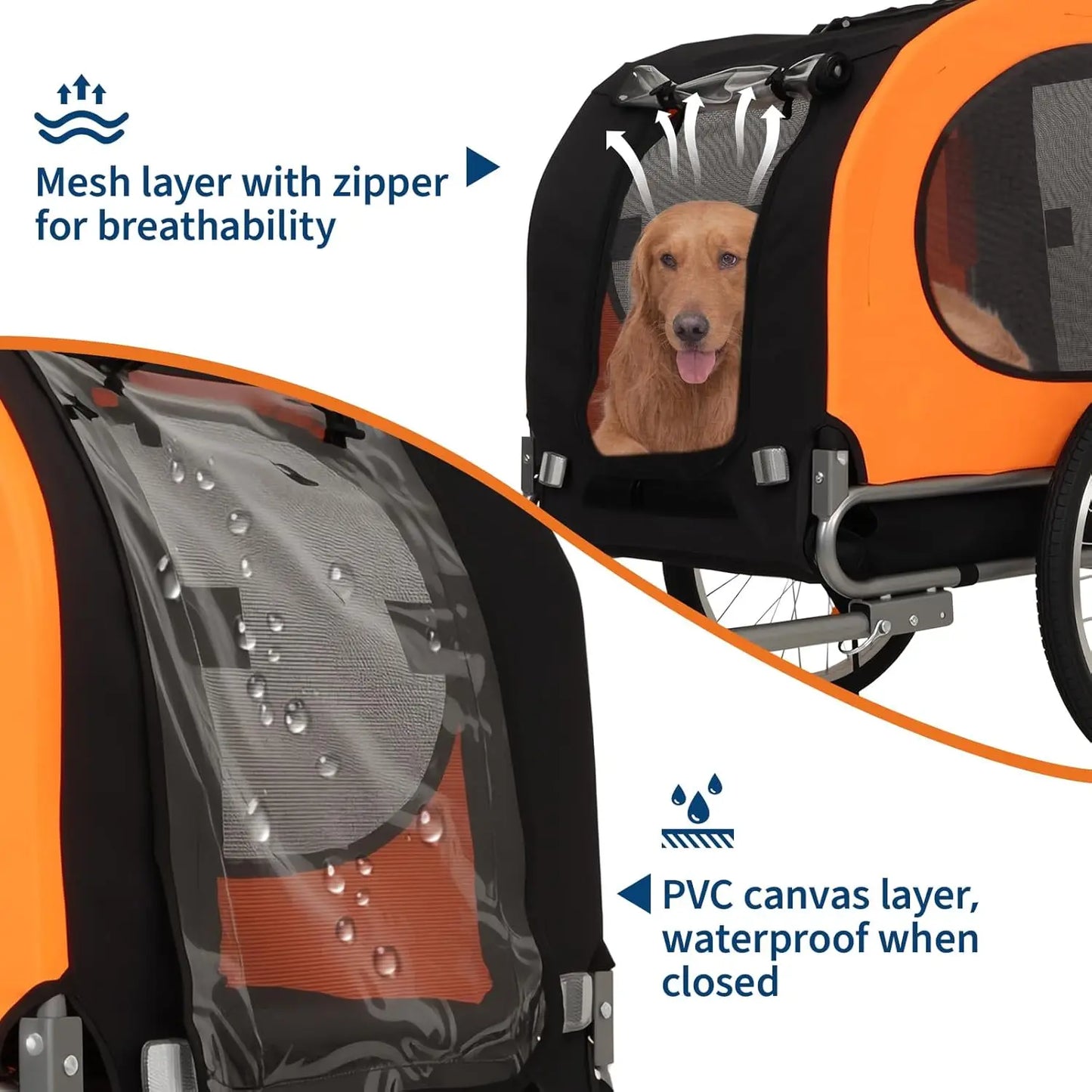 Dog Bike Trailer 88Lbs Pet Bicycle Carrier Easy Folding