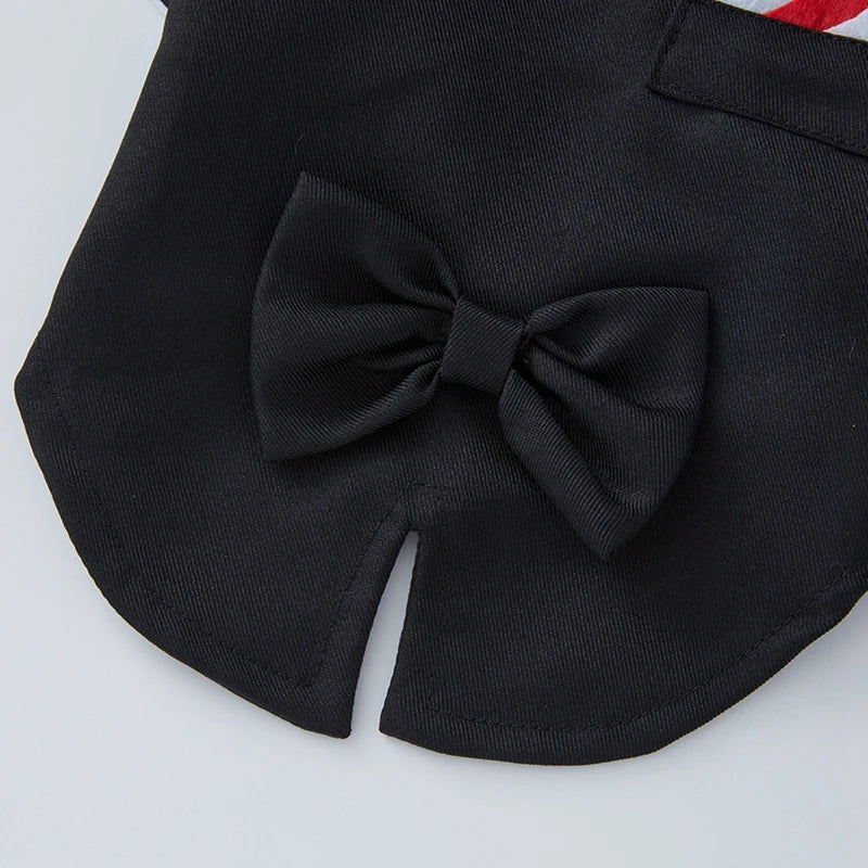Pet Dog Tuxedo Formal Wedding Party Suit for Small Medium Dogs Bow Tie Shirt Cosplay Gentleman Costume