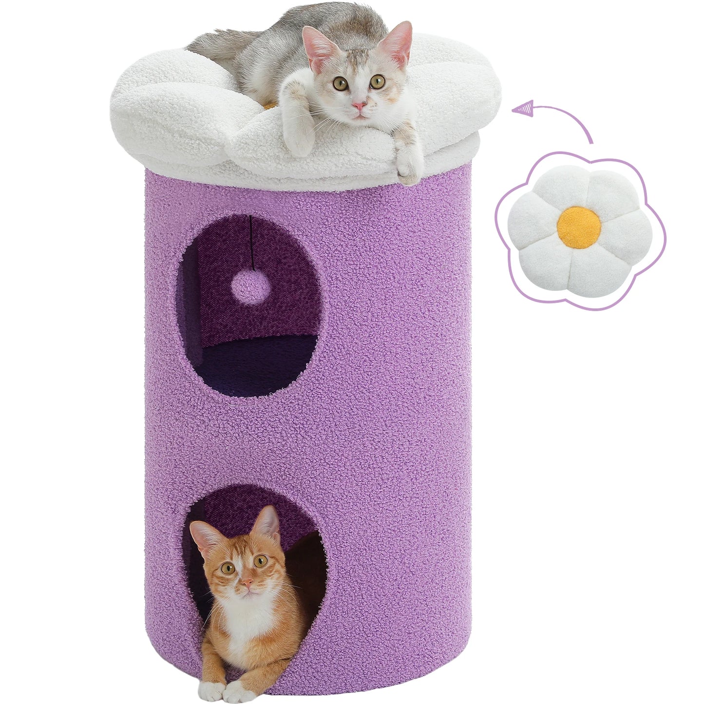 PAWZ Road Two Story Cat Bed Indoor House With Flower