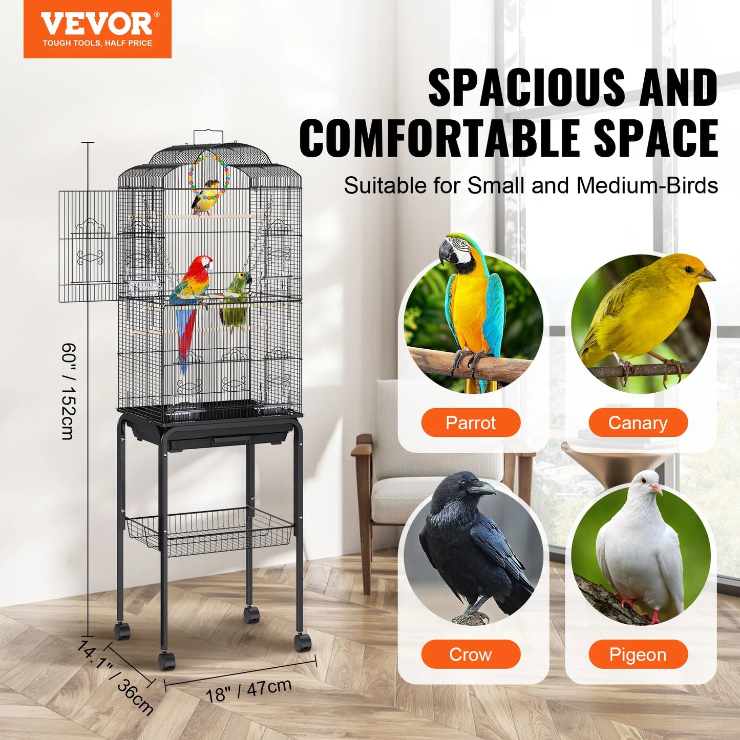 Guangdong Flight Bird Cage Iron Large Parakeet Cage For Cockatiels