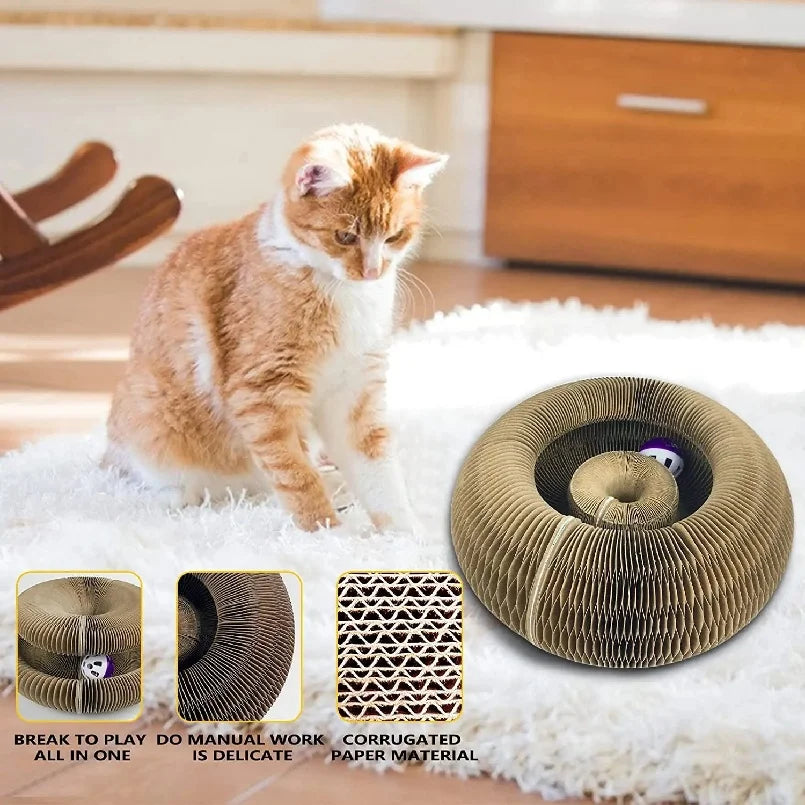 Foldable Cat Scratching Board Toy For Kittens Durable Recyclable Cardboard