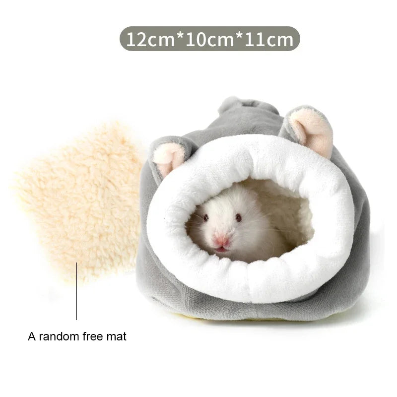 Hamster Soft Warm Bed Rat Hammock Pig Squirrel Winter Pet Toy Hanging Nest Mat House for Mice and Rats