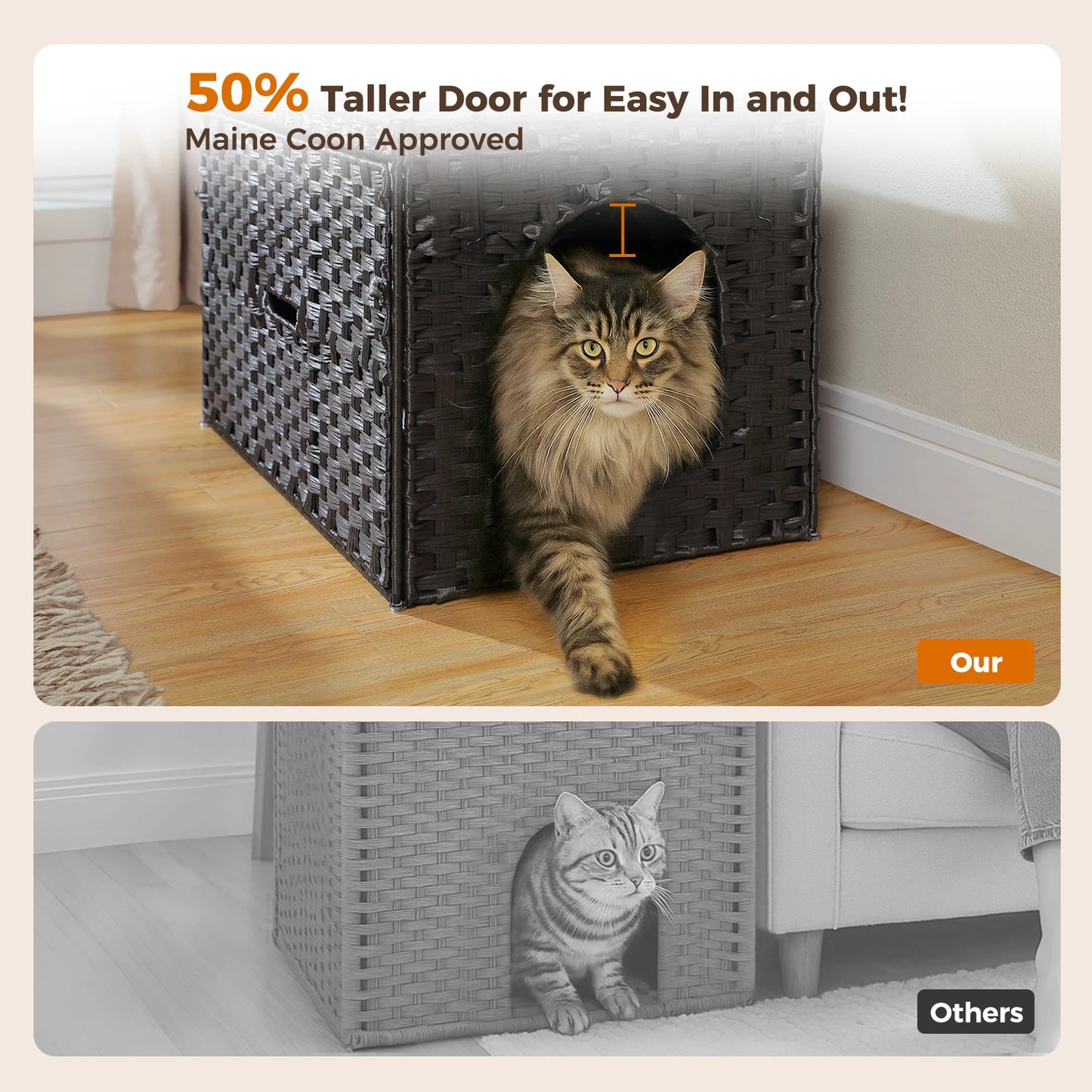PAWZ Road Rattan Cat Litter Box Enclosure Hidden Furniture