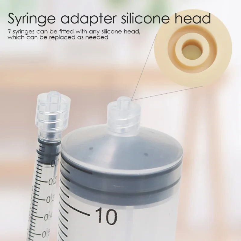 Pet Nursing Nipple with Syringe Set of 2 Silicone Nipples for Feeding Newborn Kittens Puppies and Small Animals