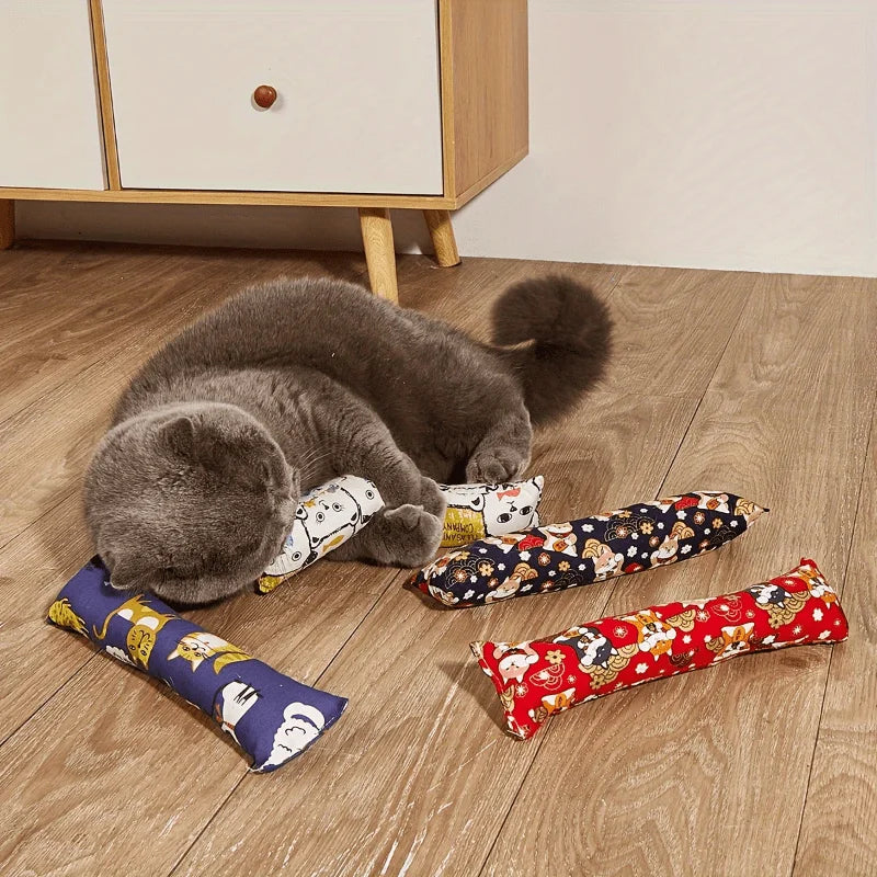 Cat Grass Chew Toy Plush Pillow Interactive Indoor Cat Toy