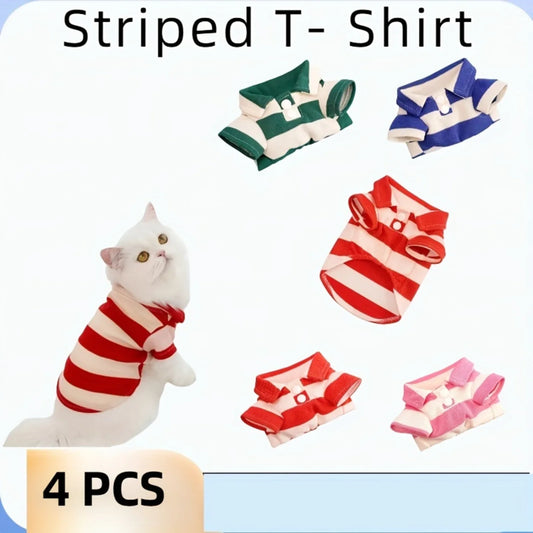 Pet Striped T Shirts For Cats And Dogs Summer Apparel