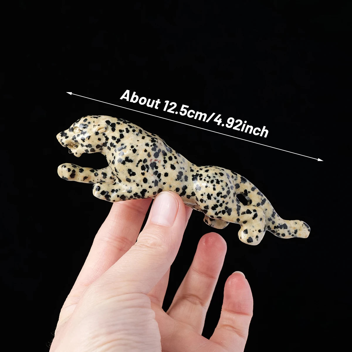 1pc Natural Crystal Spotted Stone Leopard Cheetah Statue Carved Reiki Healing Crystal Animal Figurine Crafts Home Decoration