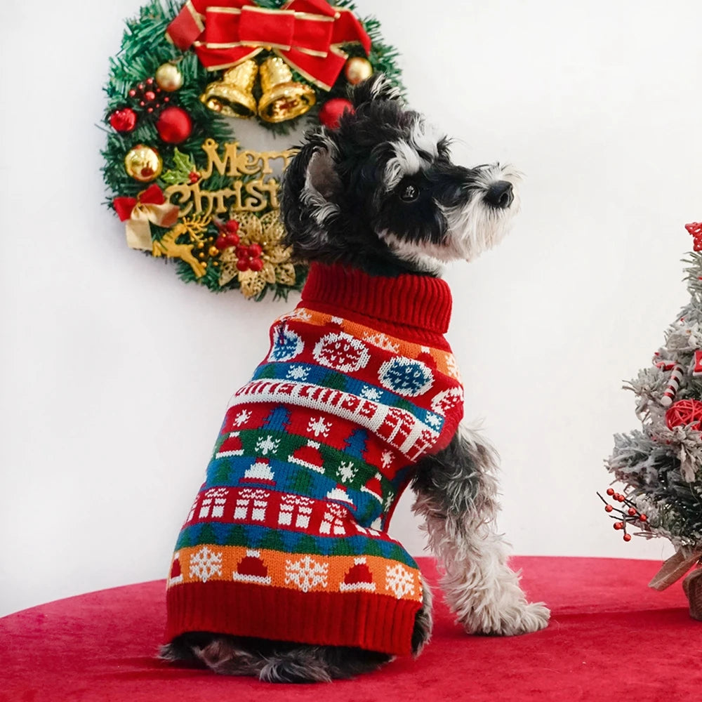Puppy Christmas Sweater For Small Dogs Warm Knitwear
