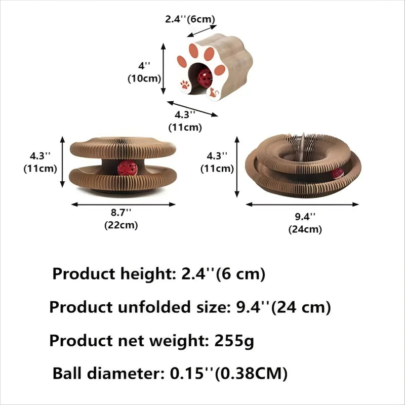 Foldable Cat Scratching Board Toy For Kittens Durable Recyclable Cardboard