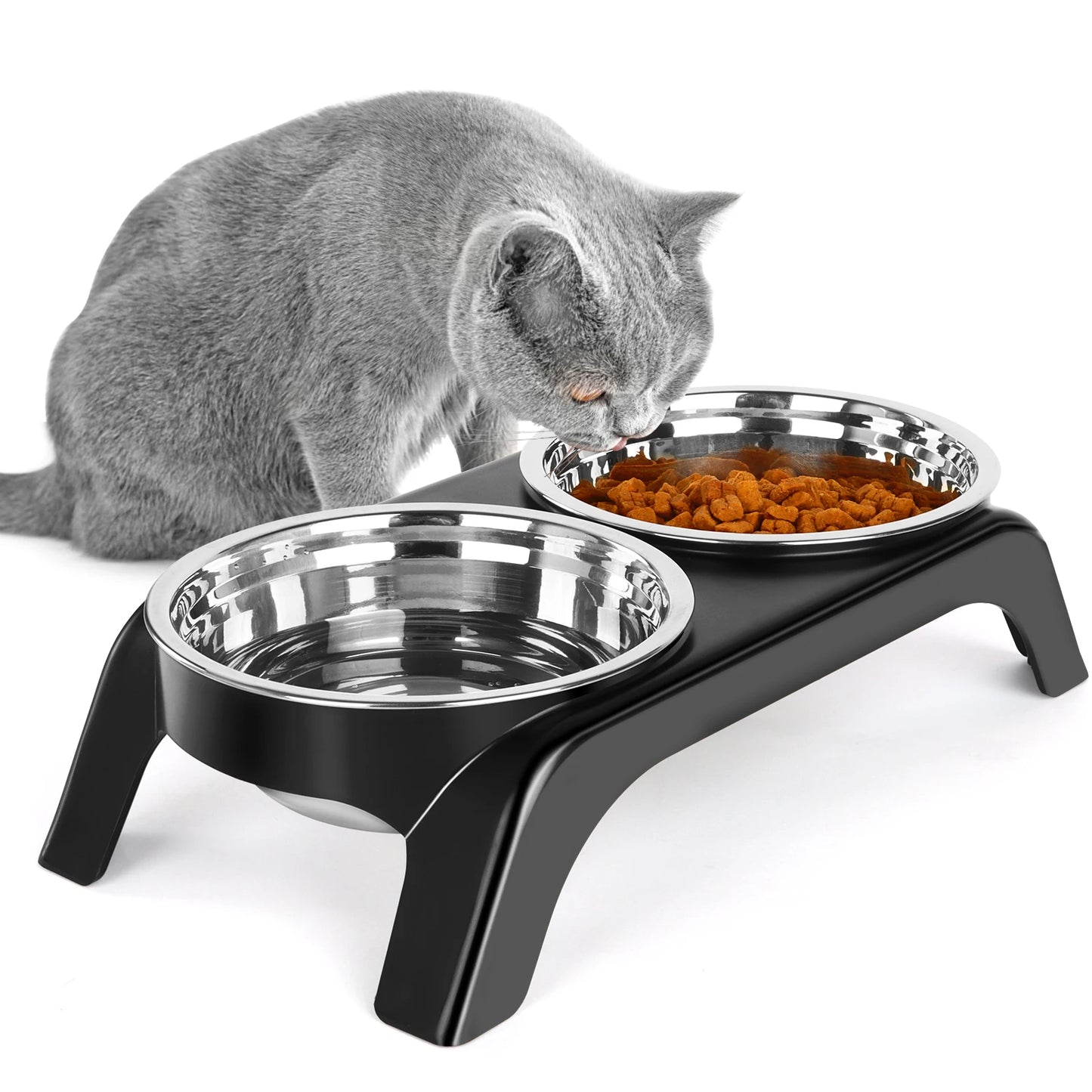 Choice Elevated Stainless Steel Raised Cat Bowls ABS Stand