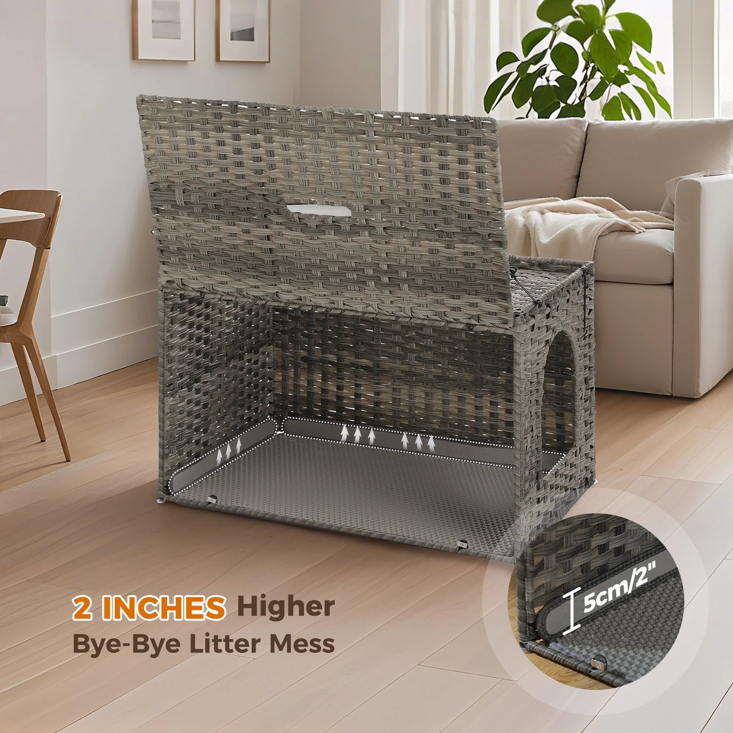 PAWZ Road Rattan Cat Litter Box Enclosure Hidden Furniture