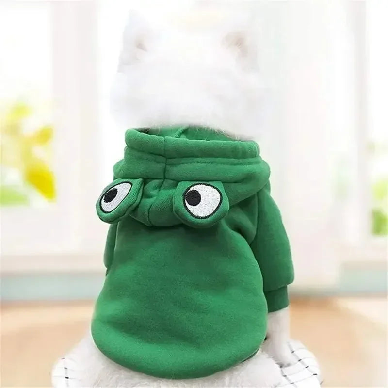 Frog Shape Dog Hoodie Sweatshirt For Pets Winter Warm Cosplay