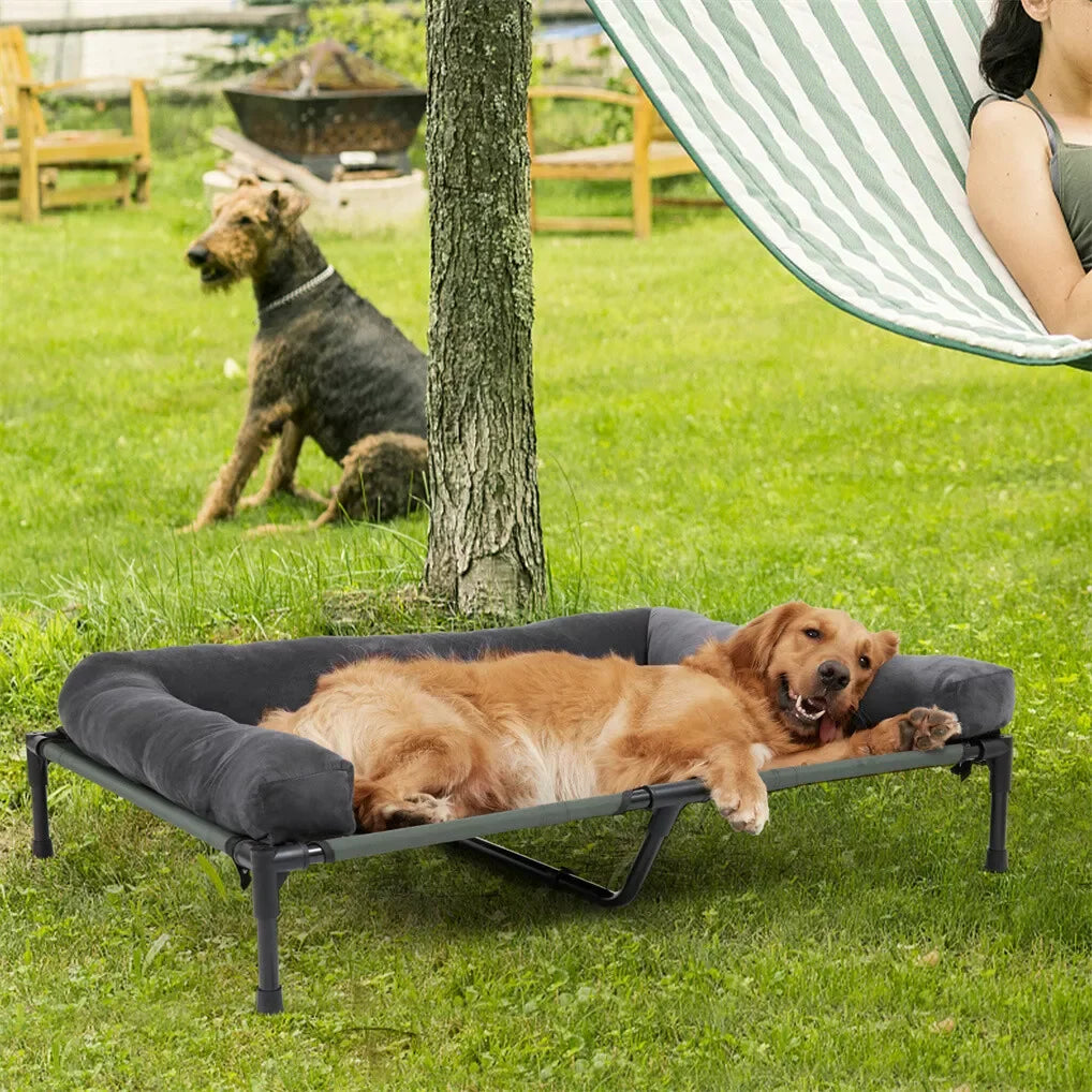 BINGOPAW Outdoor Elevated Dog Bed Cooling Lounger Mesh