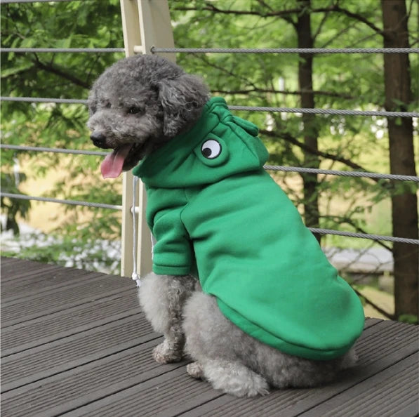 MINISO Cute Frog Design Pet Hoodie Velvet Warm Winter For Dogs And Cats