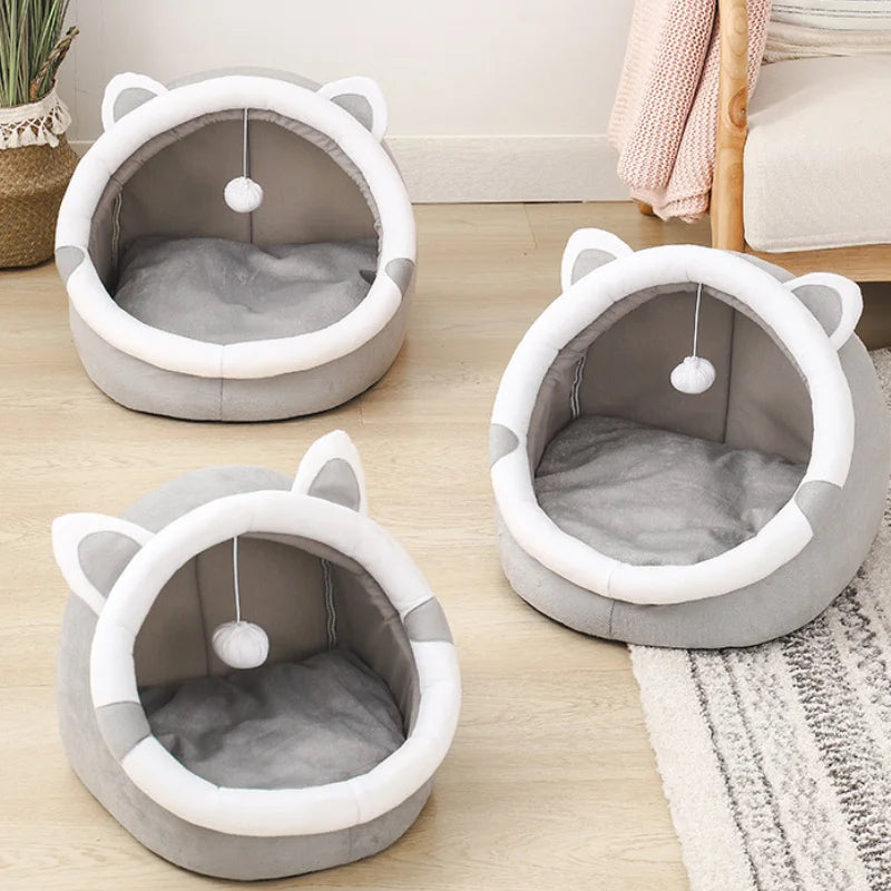 Four Seasons Cat Nest Bed Semi Closed Cozy Warm Nest