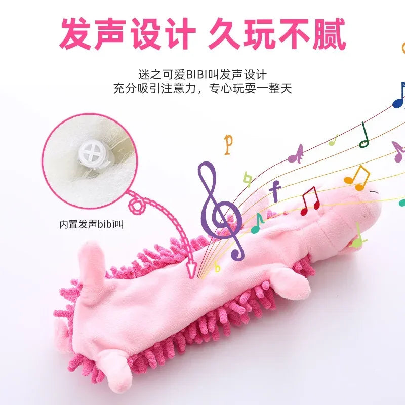 Pet Dog Toy Plush Mop Fur Squeaky Frog Hippo Teeth Grinding Supplies