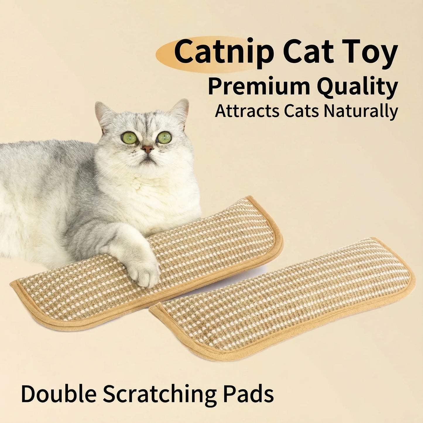 Cat Pillow Chew Toy Durable Hemp Scratching Pad Oral Care