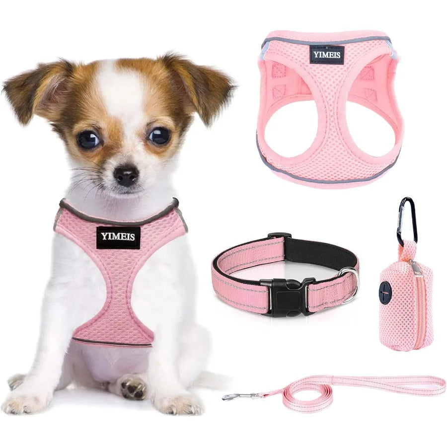 High-concerned Dog Harness And Leash Set No Pull Reflective Mesh