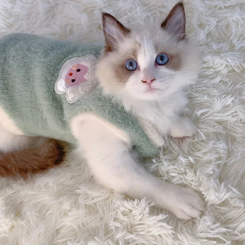 BeiYu Pet Winter Cat Vest Sweater For Kittens And Dogs
