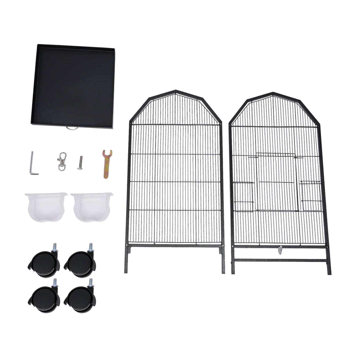NONECN Bird Cage With Rolling Stand Skylight Wheels For Parakeets