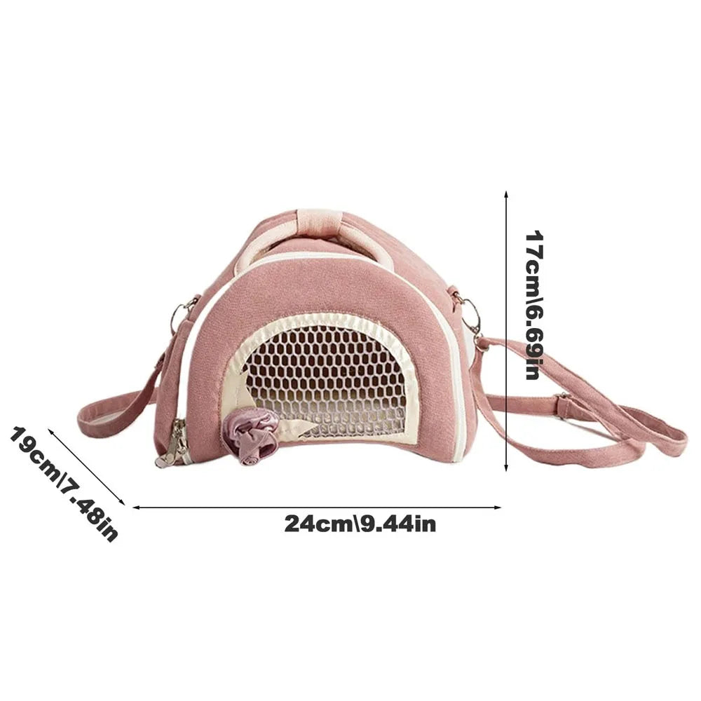 Hamster Carrying Case Outdoor Pet Carrier Versatile Travel Cage Breathable Animal Bag Hedgehog Travel Carrier Bunny Small Animal