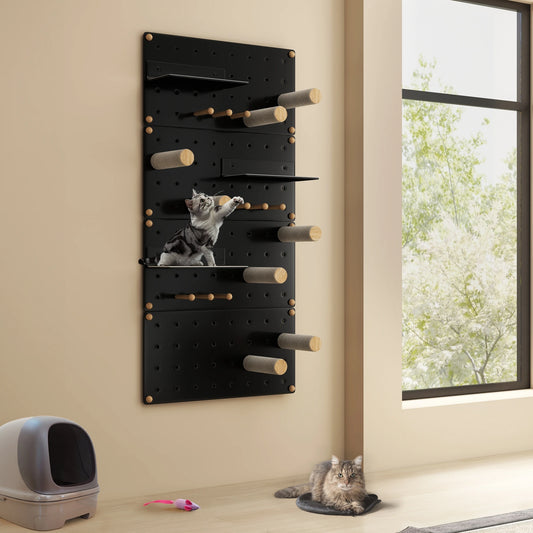 Wall Mounted Cat Shelves and Steps Floating Cat Tree with Sisal Scratching Posts and Jumping Platforms