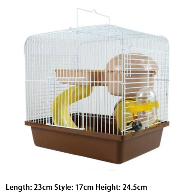 Villa Shaped Double Story Hamster Cage With Feeding Bowl
