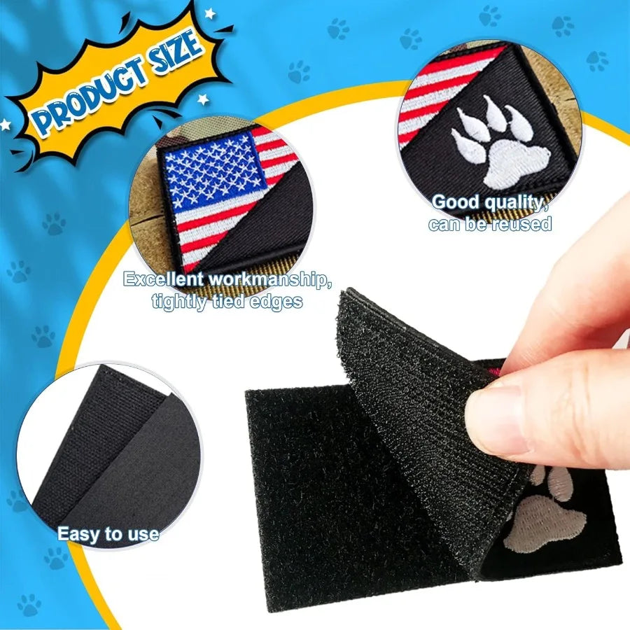 High Concerned Service Dog Patches Removable Tactical Hook Loop Embroidered
