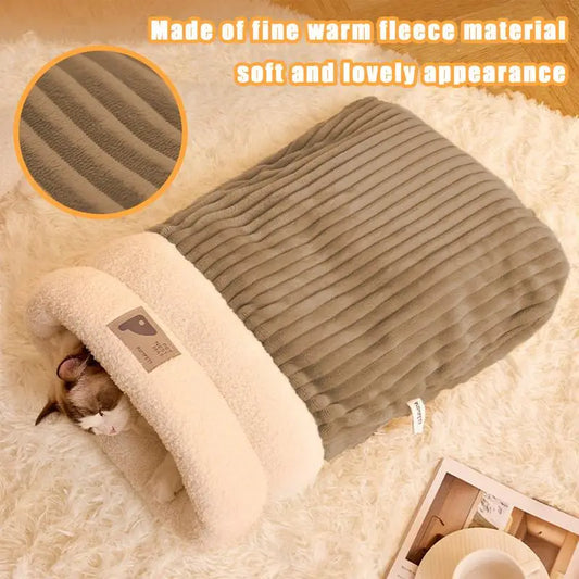 Choice Warm Cat Sleeping Bag Bed Cave For Kitten Pets