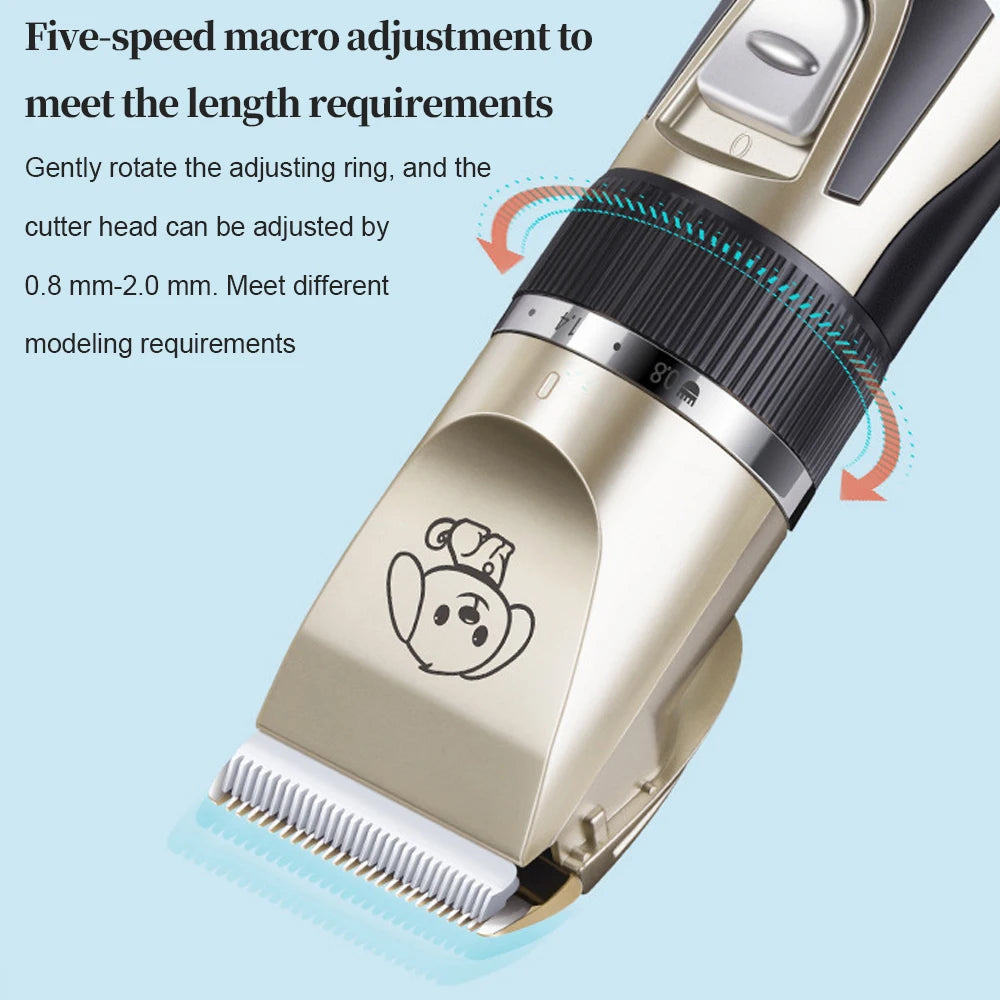 Professional Cat Dog Hair Clipper Grooming Kit Rechargeable Pet Hair Trimmer Shaver Set Animals Hair Cutting Machine Low-Noise