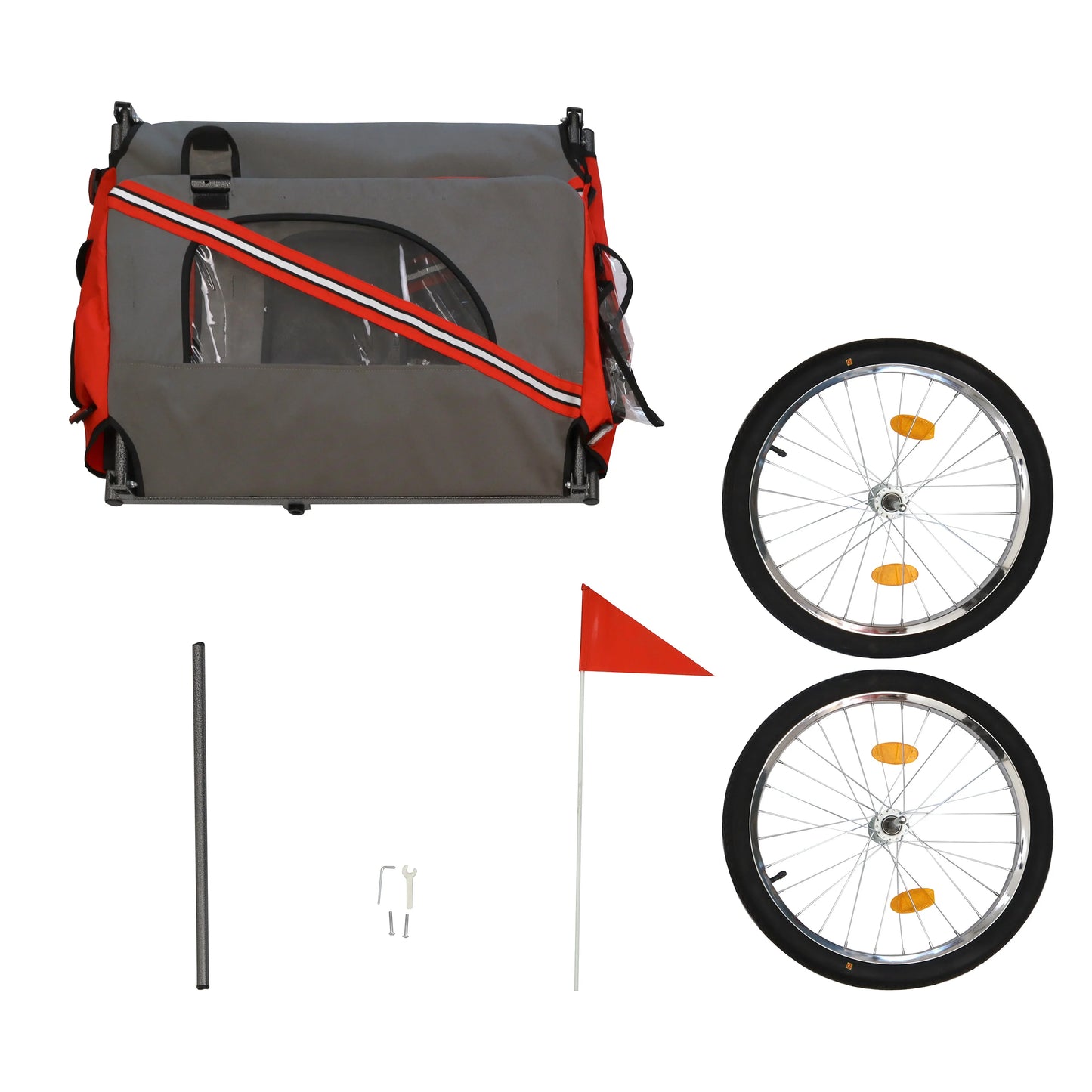 Dog Bike Trailer Foldable Pet Stroller With 20 Inch Wheels