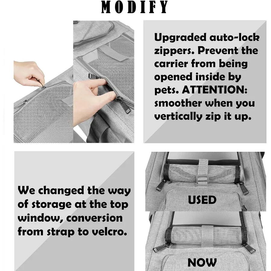 Softsided Pet Carrier For Large Cats And Small Dogs