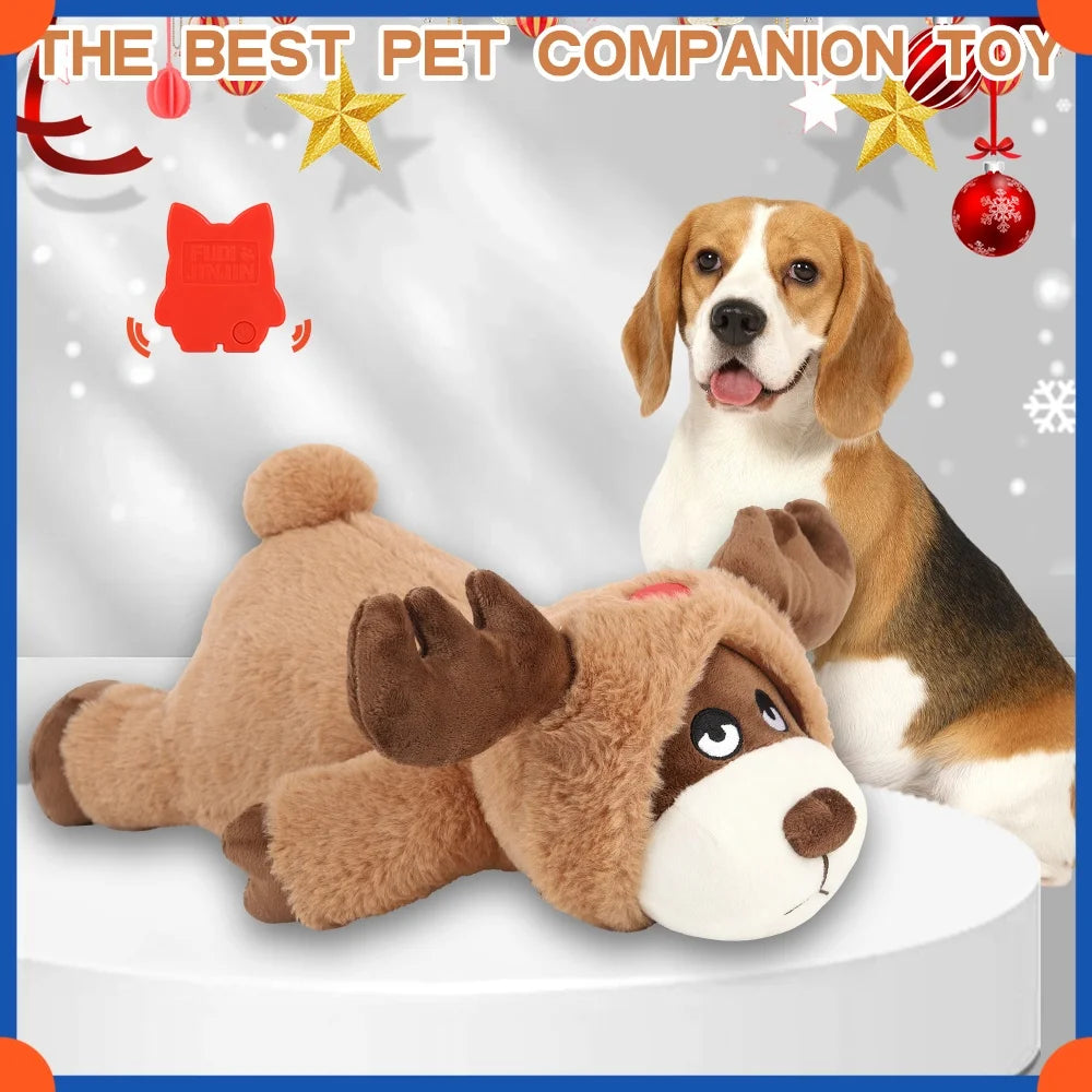 Fuled Christmas Puppy Heartbeat Plush Toys For Dog Training