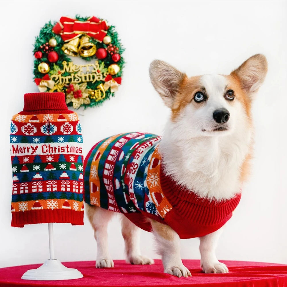 Puppy Christmas Sweater For Small Dogs Warm Knitwear