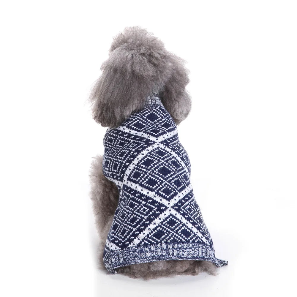 Dog Stripes Sweater Winter Knitting Pet Sweater for Medium Large Dogs Christmas Elk Dog Clothes Labrador Pullover Costume