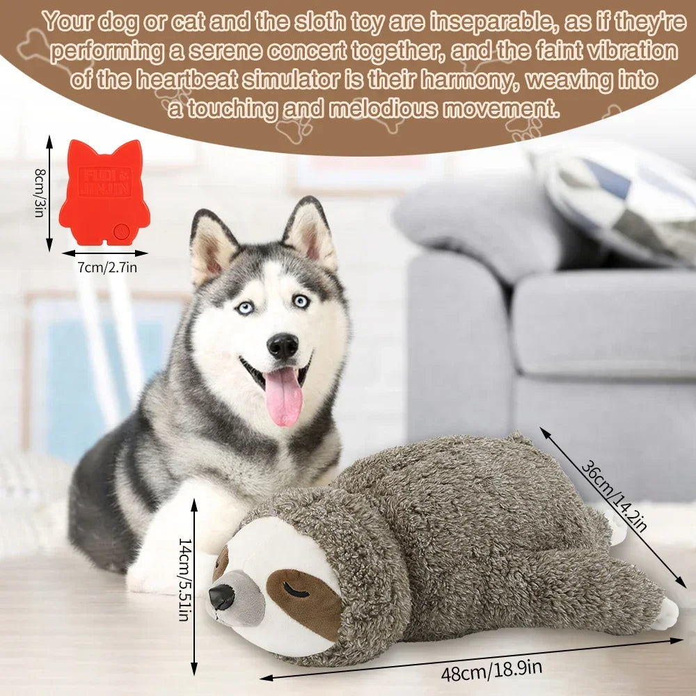 FULED Forest Sloth Puppy Heartbeat Dog Toy For Stress Relief