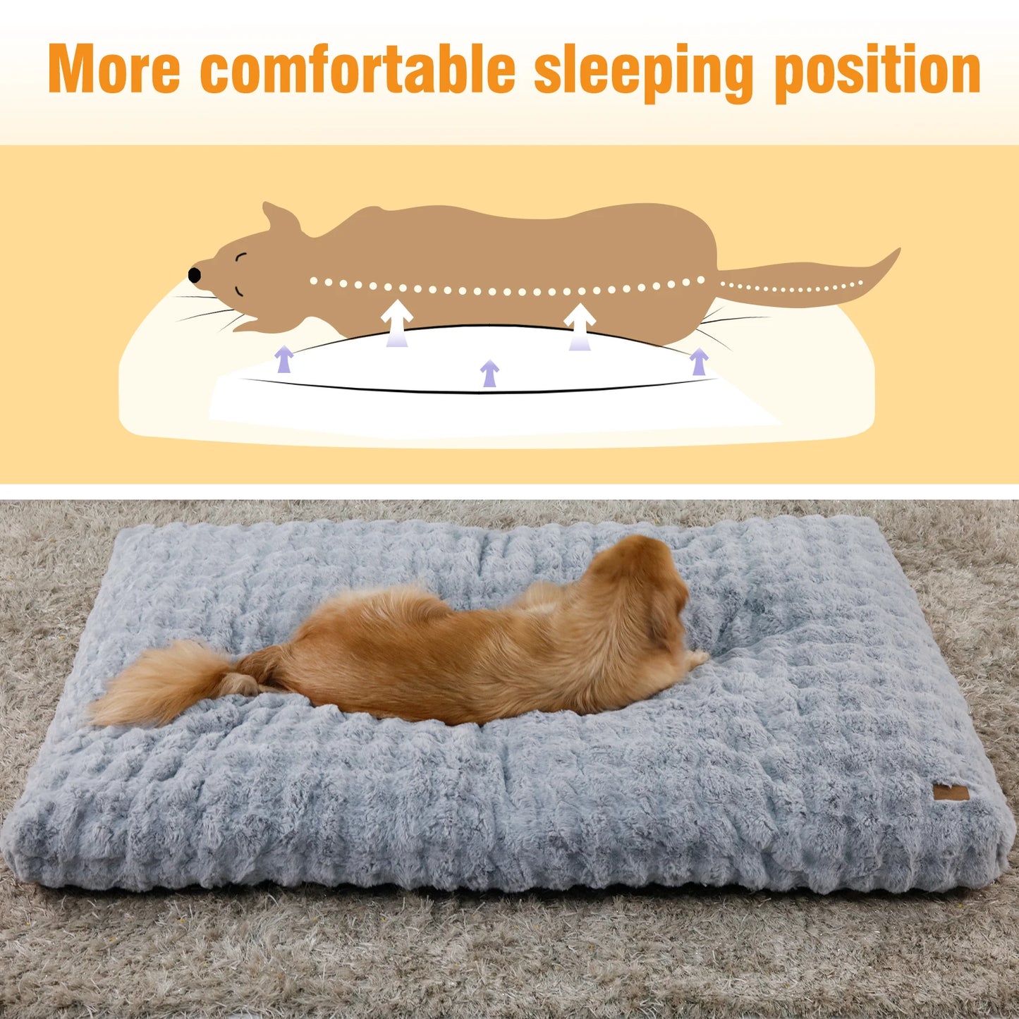 BORWARTCN Ultra Plush Dog Bed Soft Cushion Washable Mat