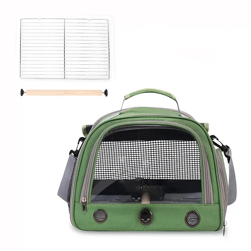 Bird Cage Parrot Carrier with Perch for Parakeet Lovebird African Gray Cockatiel Caique Conure Quaker Pet Travel Bag