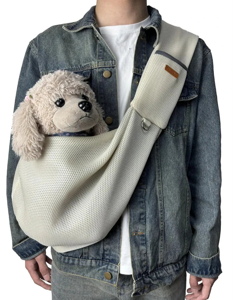 Mesh Polyester Breathable Dog Bag Pet Crossbody Shoulder Bag Outdoor Travel Portable Cat Puppy Sling Bag Tote Carrying Supplies