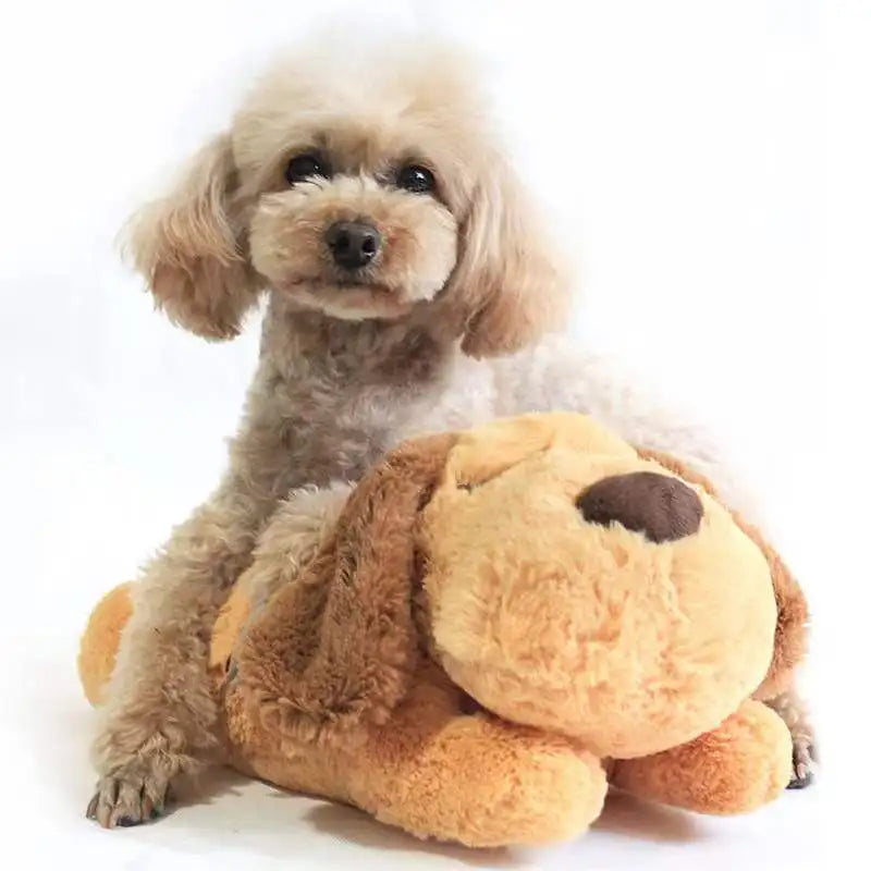 Calming Anxiety Relief Dog Plush Toy With Heartbeat Simulator