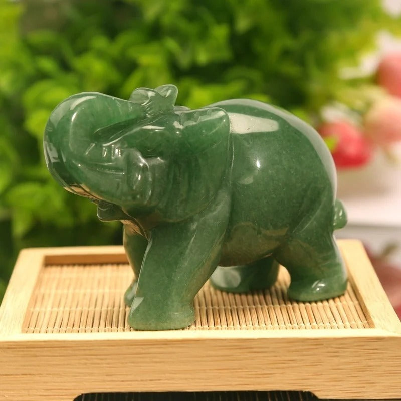 Choice Jade Lucky Elephant Feng Shui Statue Ornament