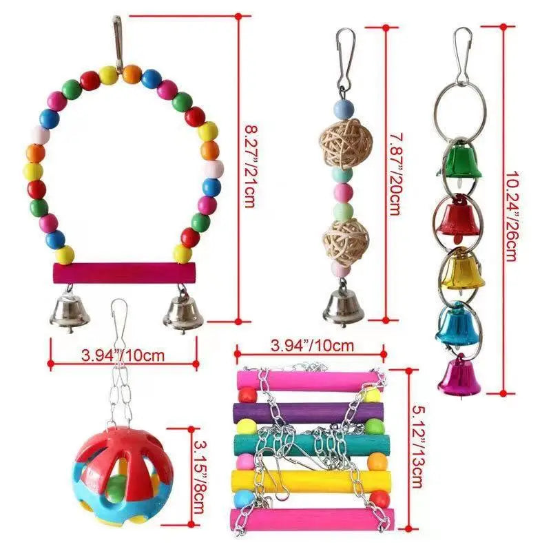 DCPETC Bird Toys Set Swing Chewing Training Toys For Parrot