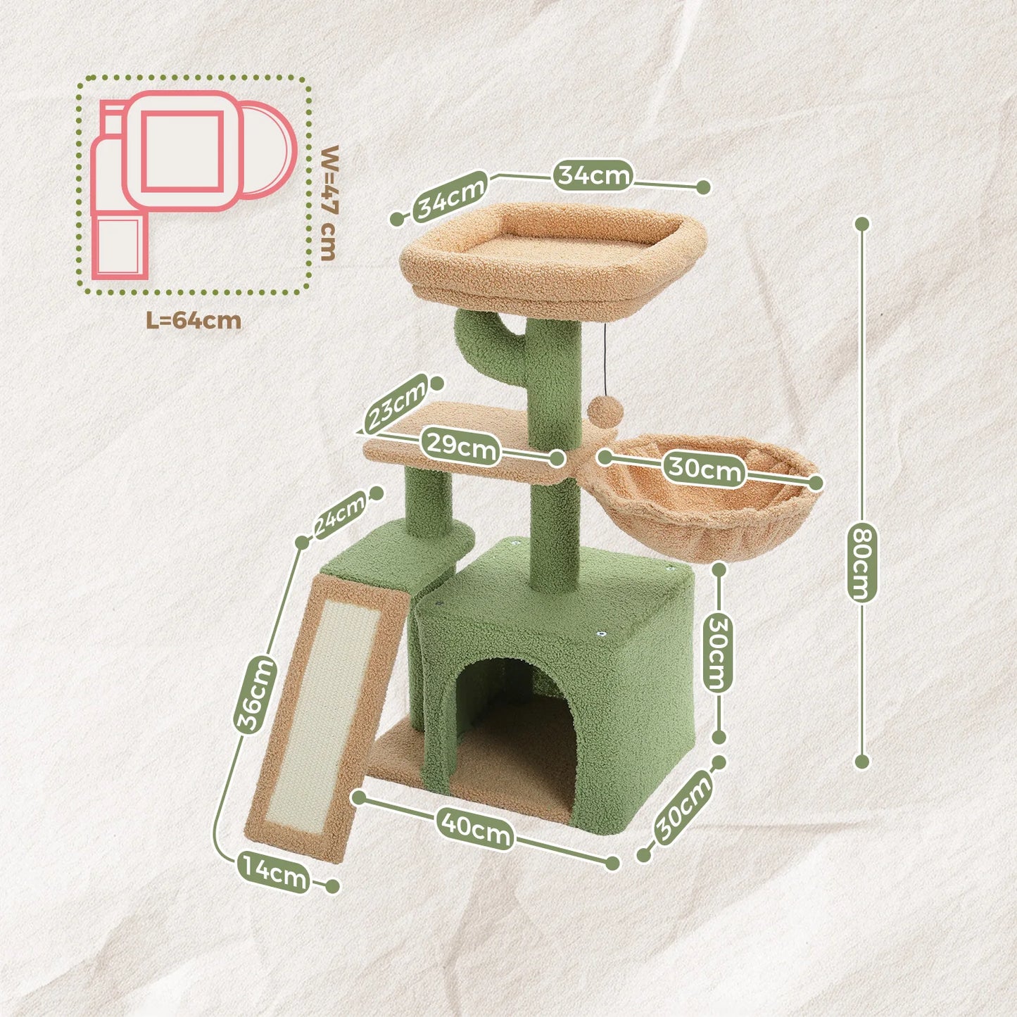 Cat Tree Cat Tower for Indoor Cats with Big Hammock Removable Top Perch and Scratching Posts Grey