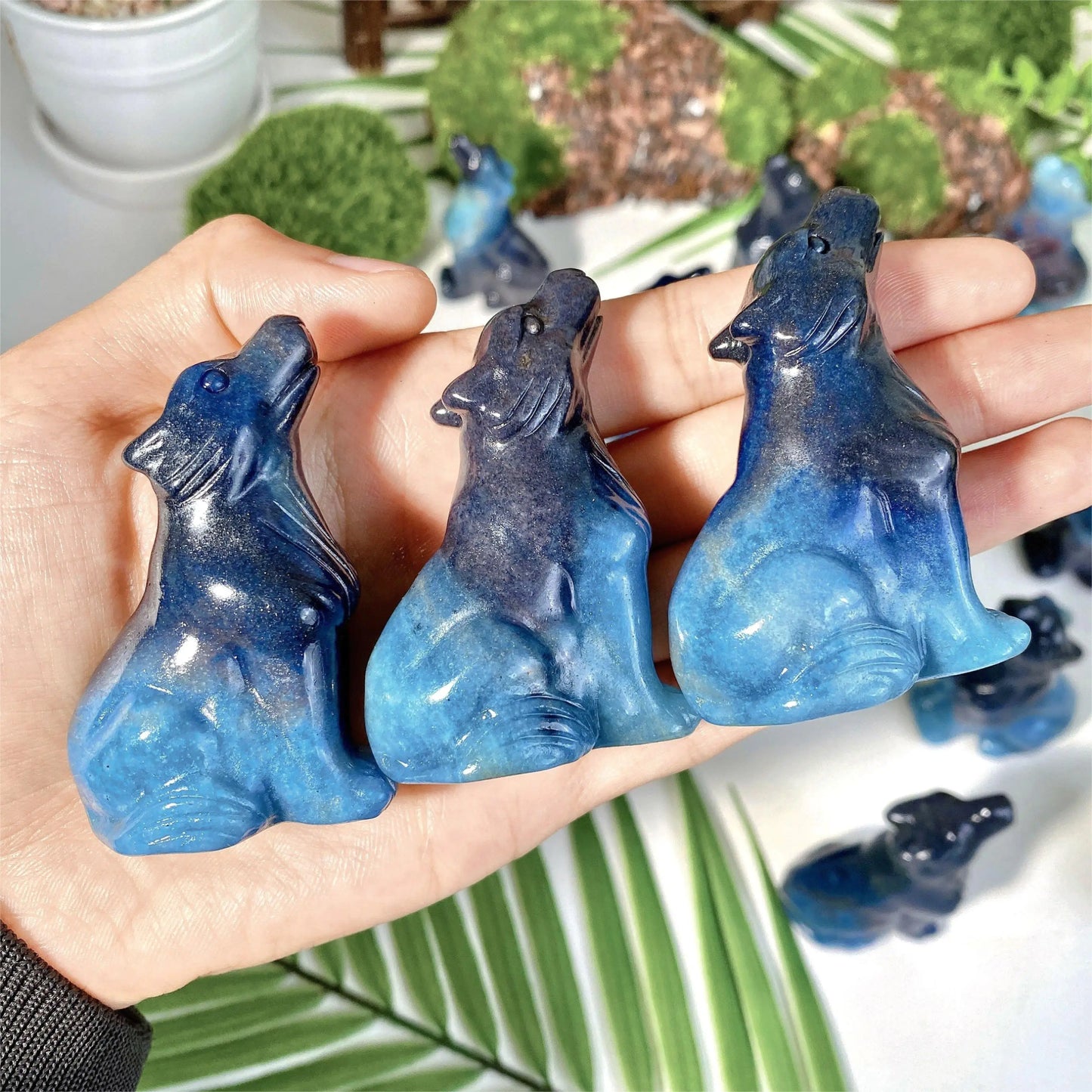 1PC High Quality Trolleite Wolf Natural Crystal Carving,Birthday gift,Women gift,Halloween Gift,Christmas Gift.
