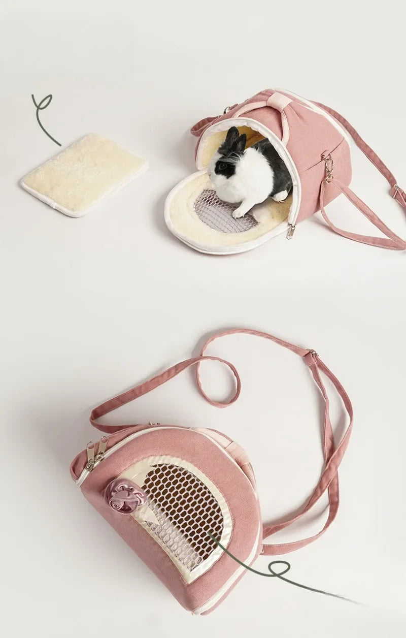 Pet Travel Pet Backpack with Warm and Breathable Anti Loss Backpack Parrot Guinea Pig Nest Pet Supplies Guinea Pig  Bunny Cage