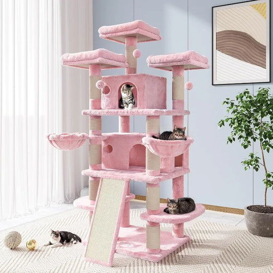 XMSJCN Cat Tree Deluxe Five Level Cat Tower with Condo